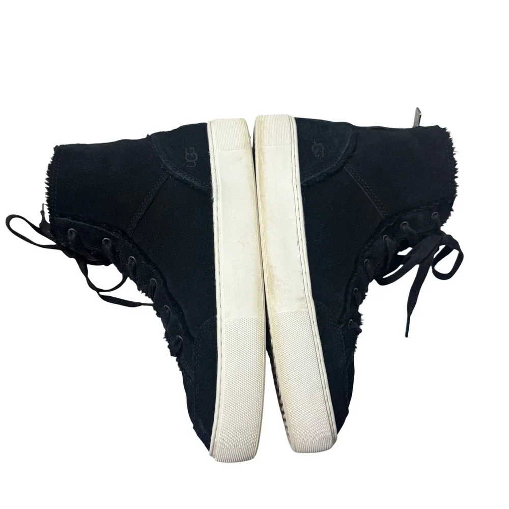 UGG Nuray Platform Sneaker Booties 9 Womens Black Suede High Top